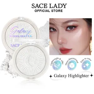 SACE LADY Galaxy Highlighter Powder 03 Moonlight Gravel Lightweight Smooth Blendable Highlighter Makeup Bronzer for Luminous Glow