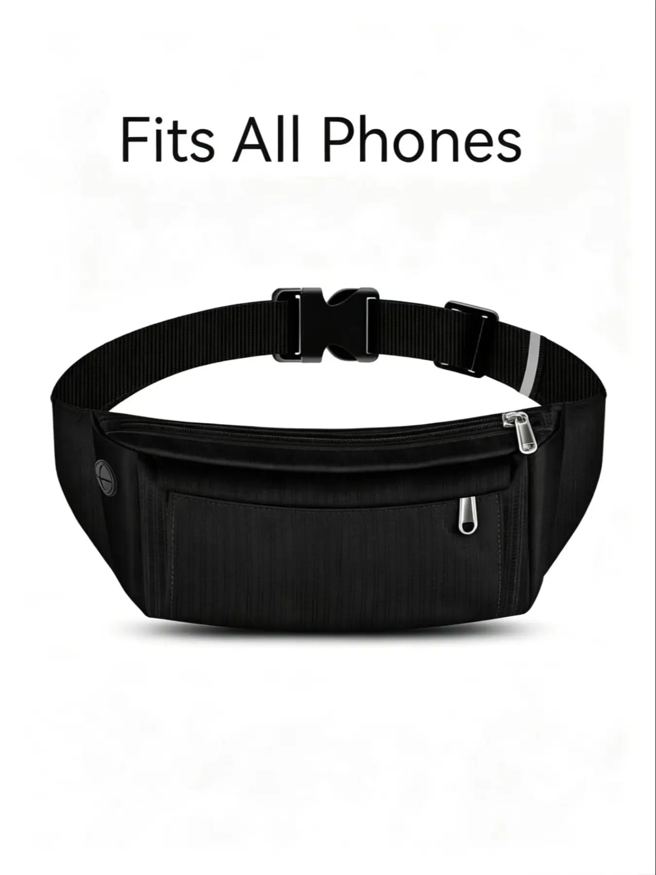 Water Resistant Running Fanny Pack for Men Women, Adjustable Waist Belt Bag with 2 Pockets & Reflective Strip,Lightweight Sport Waist Pack for Workout Hiking Travel