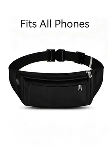 Water Resistant Running Fanny Pack for Men Women, Adjustable Waist Belt Bag with 2 Pockets & Reflective Strip,Lightweight Sport Waist Pack for Workout Hiking Travel