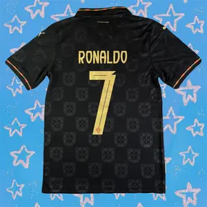 2026 FIFA World Cup Portugal No. 7 Ronaldo Black Special Edition Short-Sleeve Soccer Jersey