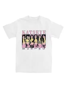 Korean Women Band Katseye Graphic Print Short Sleeve Loose Fit Unisex Streetwear Casual T-Shirt Top for All Seasons