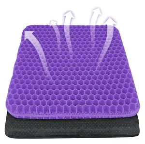 Large Gel Seat Cushion with Strong Support - Double-Layer Egg Gel Structure, Breathable Honeycomb Design, Soft & Cooling for Sciatica & Back Pain Relief - Ideal for Office Chairs, Car Seats, Wheelchairs