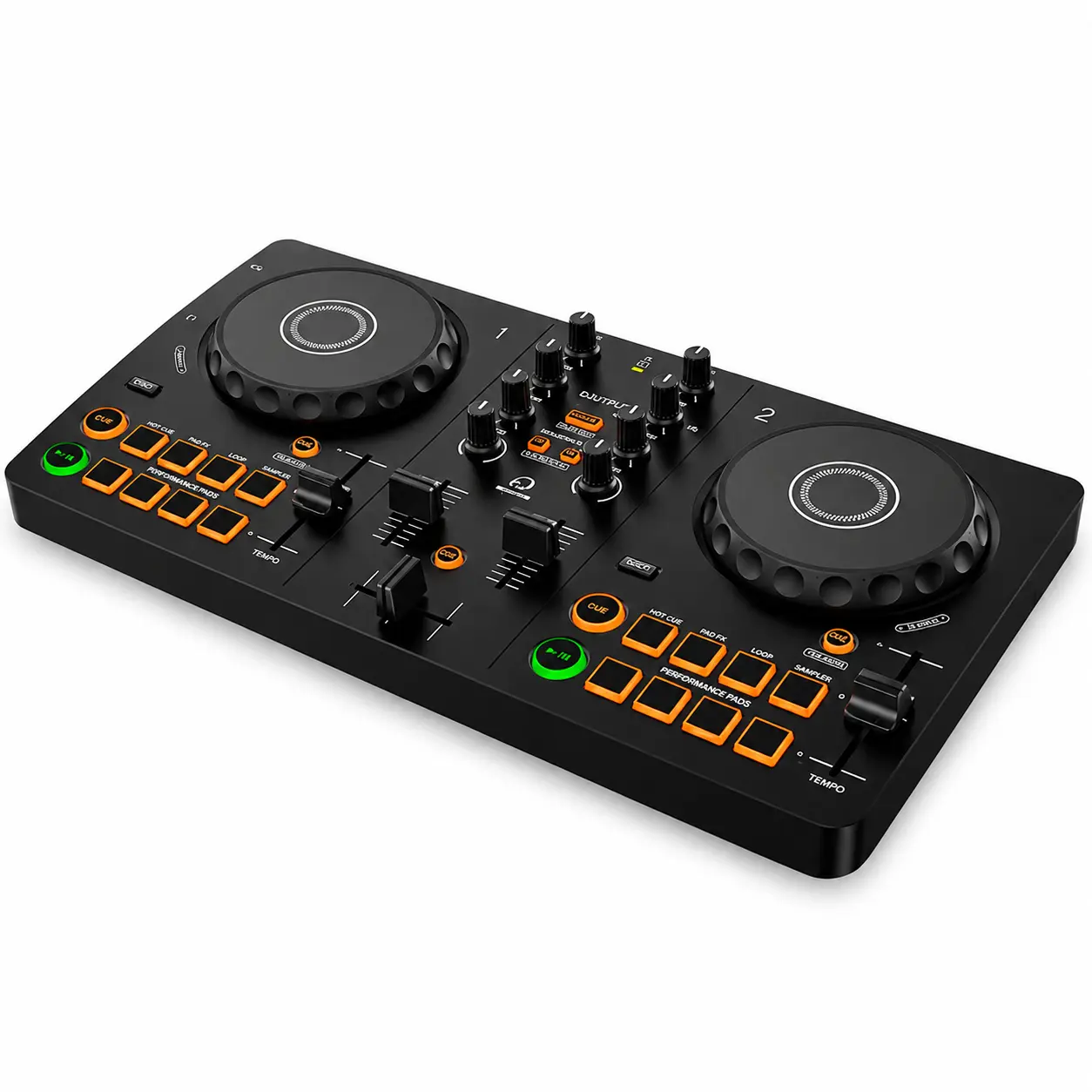 AlphaTheta DDJ-FLX2 2-Channel DJ Controller, Beginner-Friendly DJ Mixer with Smart Fader, USB-C, Bluetooth & Music Streaming Support