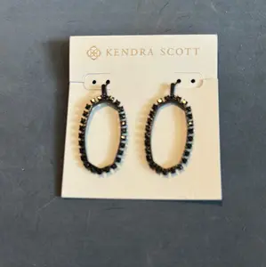 Kendra Scott black dangle hoop earrings