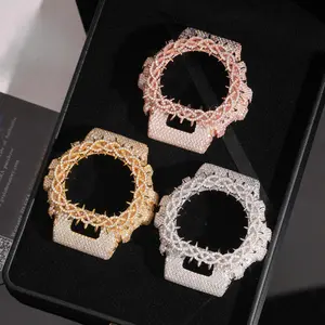 [ICE HUE]18K Gold Vacuum Plated S925 with 5A+ Sri Lanka Full Moissanite Thorn Design Watch Case Women & Men Luxury Jewelry,Daily Wear,Casual Fashion,Gift Idea,Chicano,Classic,Hip Hop,Simple,Sporty Style