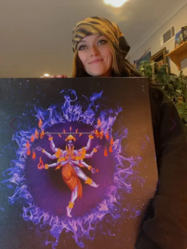 Pyro Priestess x Sea The Spirit Collaboration 16"x16" Hand Embellished Canvas Print