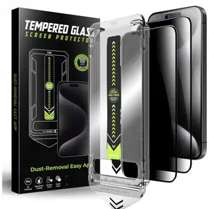 2 Pack for  15/16 6.1''  Screen Protector, Auto-Alignment, Anti-Spy Tempered Glass, Auto Dust-Elimination Installation, Anti-Fingerprint, Bubble Free, Case Friendly