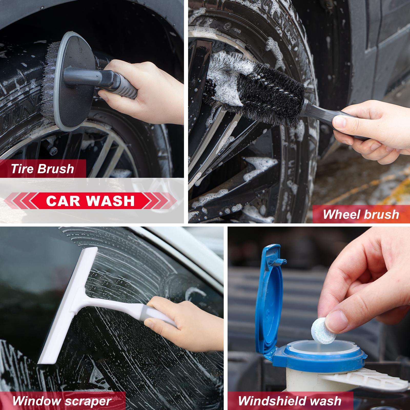26/42Pcs Car Wash Cleaning Kit with Foam Gun Sprayer, Detailing Brushes, Window Water Scraper, Tire Brush, Towels – Complete Detailing Products for Interior & Exterior Care, Car Detailing Products