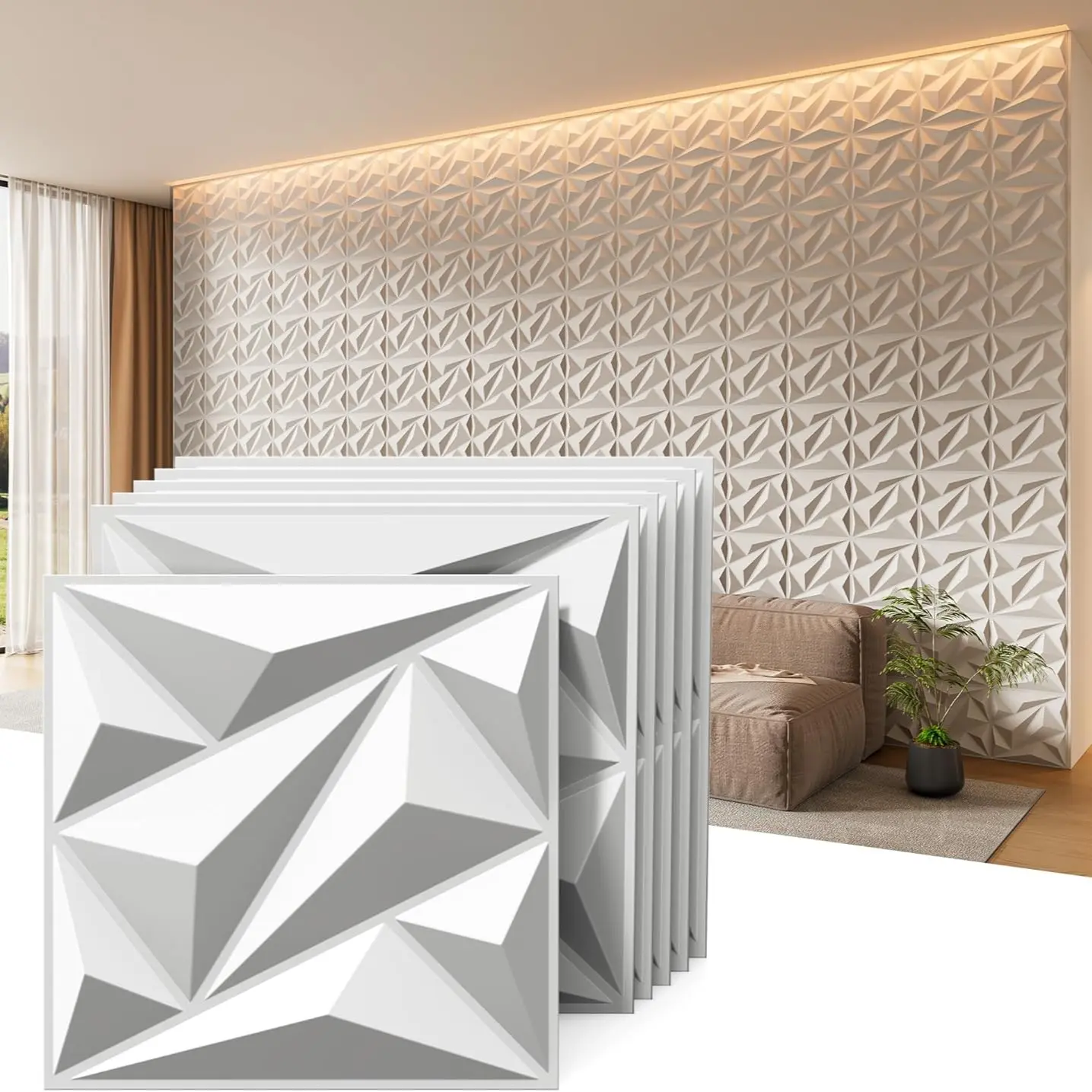 3D Wall Panels for Interior Wall Decor, Accent Textured Wall Panels, Wall Covering Panels for Living Room, TV Background, Wall Board Panel, Decorative Panels