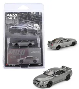 Mini GT 1:64 Nissan Skyline GT-R Dark Metallic Gray NISMO BCNR33 CRS Version Diecast Model Car MGT01128-4K