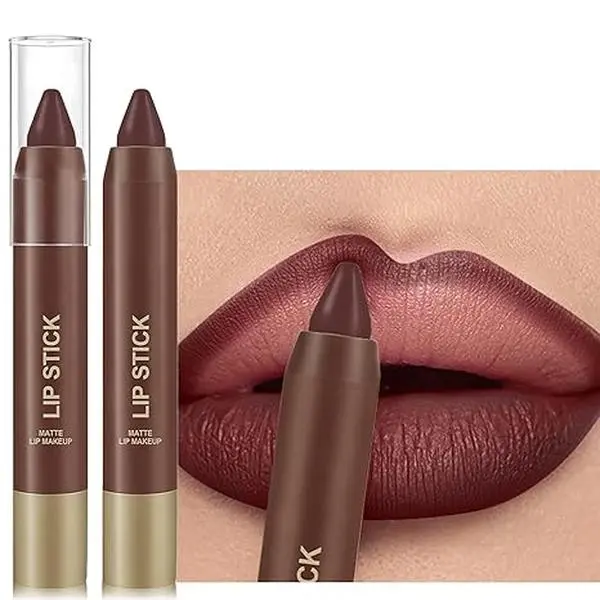 Berry Red Wine Matte Lipstick for Women, Long Lasting Smooth Lip Liner Pencil, High-Pigment Neutral Lip Crayon Makeup, Non-sticky Smudgeproof Moisturizing Lipstick Stain Twist-up Daily Lip Color