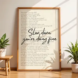 Vienna - Billy Joel Classic Music Wall Art Unframed, Vintage Aesthetic Poster, Song Lyrics Wall Art, Movtivation Art Print, Trendy Inspirational Wall Decor, Girly Room Decor