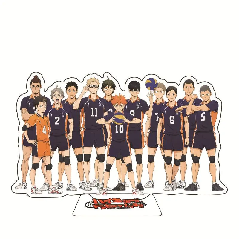 15cm Anime Hinata Shoyo Yu Nishinoya Acrylic Stand Figure Cartoon Double Sided Desktop Standing Action Model Plate Toy