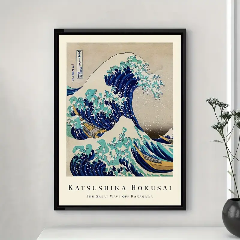 The Great Wave Off Kanagawa Print Poster, Japanese Katsushika Hokusai Ukiyoe Art