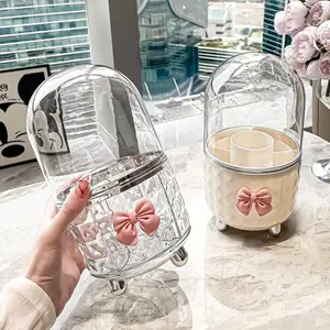 Makeup Brush Holder, 1 Count Clear Makeup Brush Storage Box, Dustproof Makeup Brush Holder, Cosmetic Organizer for Home & Travel, Beauty Supplies Organizer, Makeup Tool Organizer