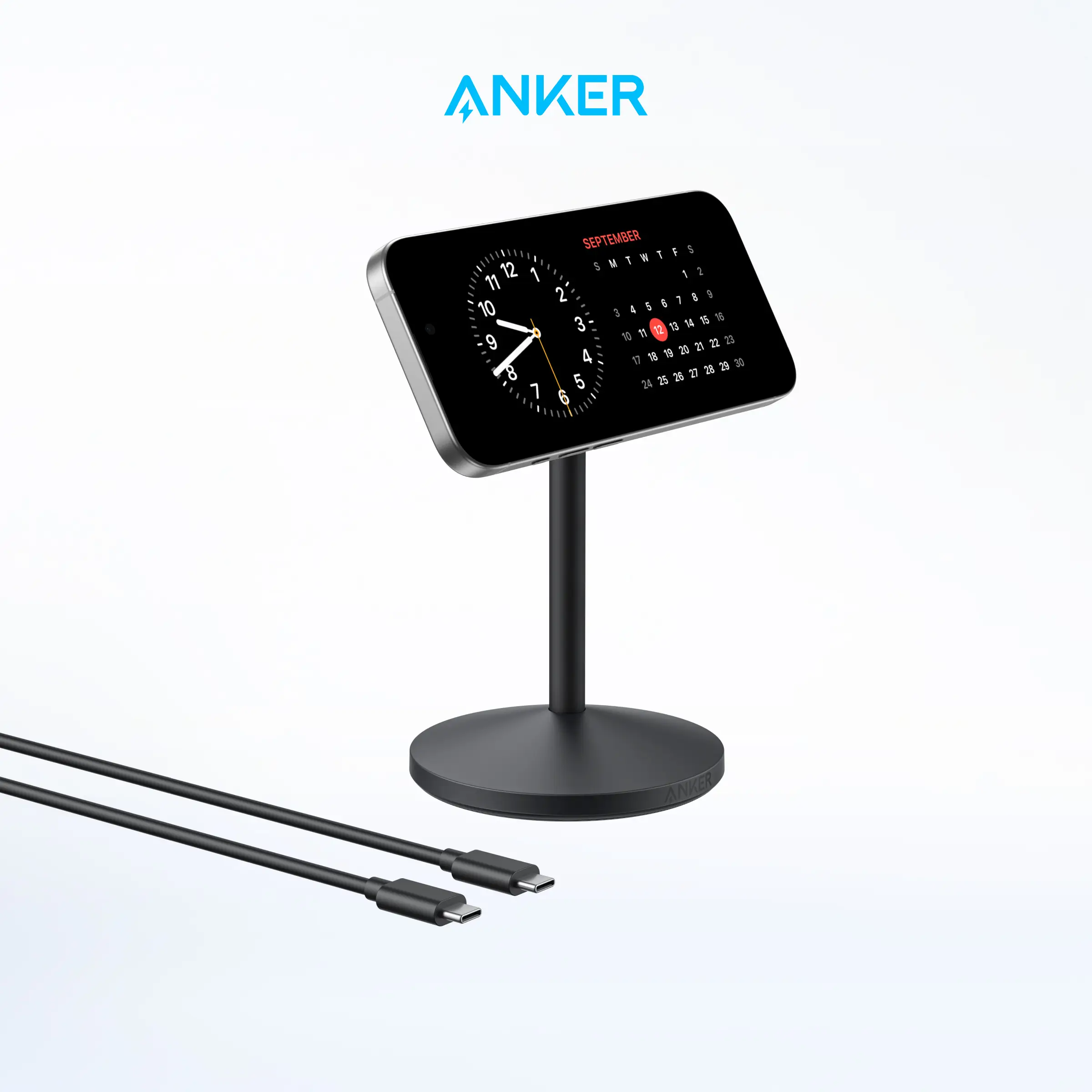 Anker MagGo Wireless Charging Station, Qi2-Certified 15W Fast Charger, For iPhone 15/14/13/12 and AirPods (USB-C Cable Included, No AC Adapter)