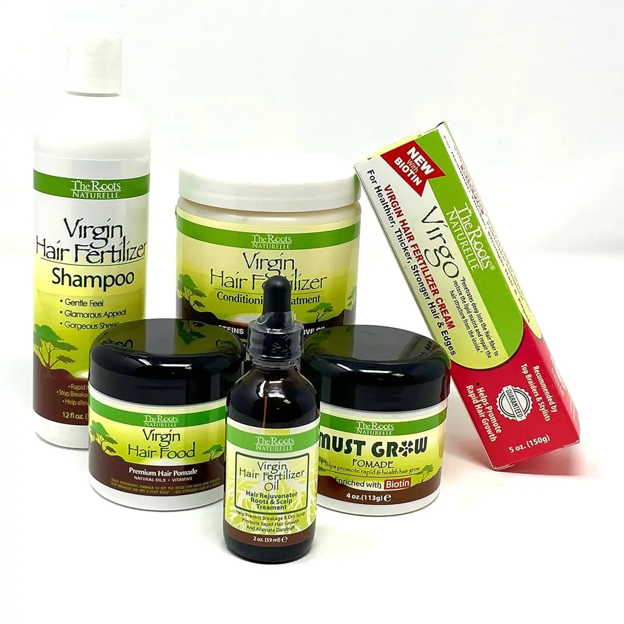 Virgin Hair Fertilizer Edge & Hair Growth Support System with Rosemary, Peppermint & Biotin (6 Pack ) Helps Strengthen, Nourish & Revive Hair and Edges