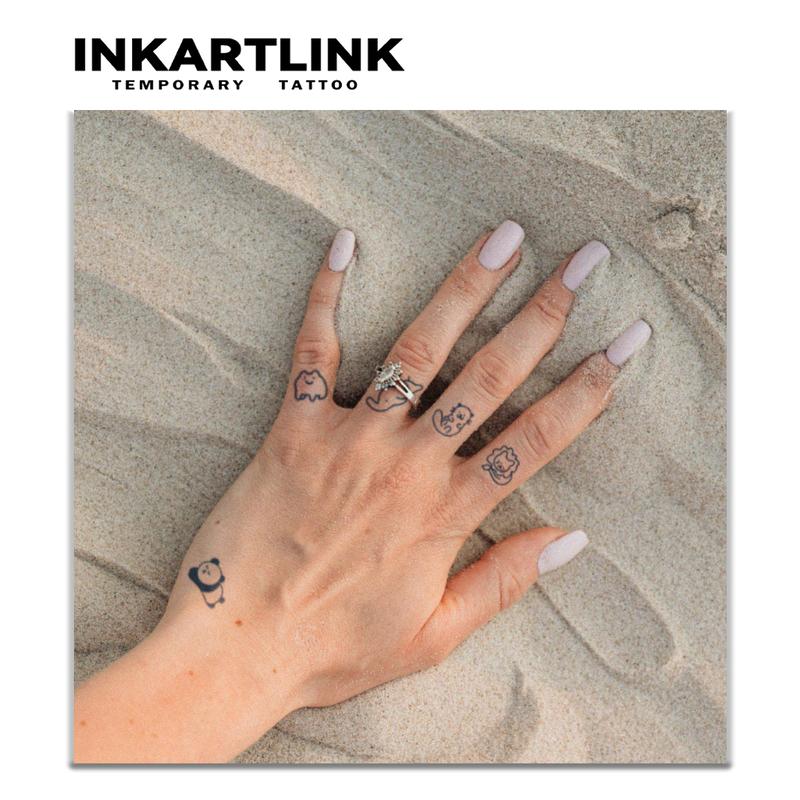 INKARTLINK Tattoo Tech, 2 Sheets Semi-Permanent Temporary Tattoos, Cute Dogs And Cats, Adult Art Design,Lasts 1-2 Weeks, Waterproof, Realistic Look, No Adhesive, No Reflection,For Man And Woman,Ideal for Swimming, Party