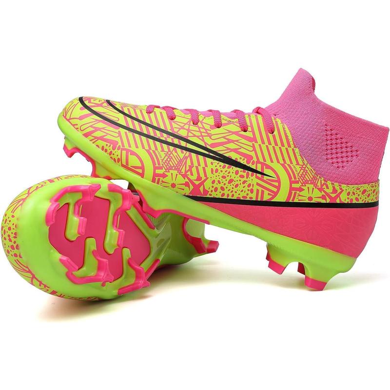 Kids Soccer Cleats Boys Girls Soccer Shoes Firm Ground Football Shoes for Indoor Outdoor Size (Little Kid/Big Kid)