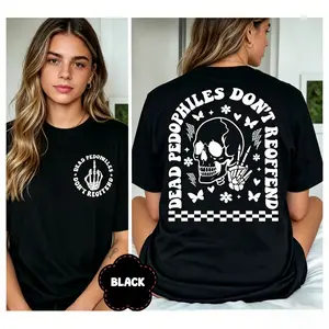 Vintage Dead Pedophiles Don’t Reoffend Tee, Protective Parent Shirt We Love Our Kids Skull Middle Finger Graphic Tshirt
