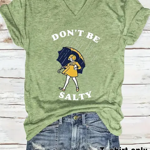 Women's Vintage Graphic Print V Neck Tee, Casual Short Sleeve T-shirt for Summer, Ladies Clothes for Daily Wear, Top, Aesthetic Graphic Tee
