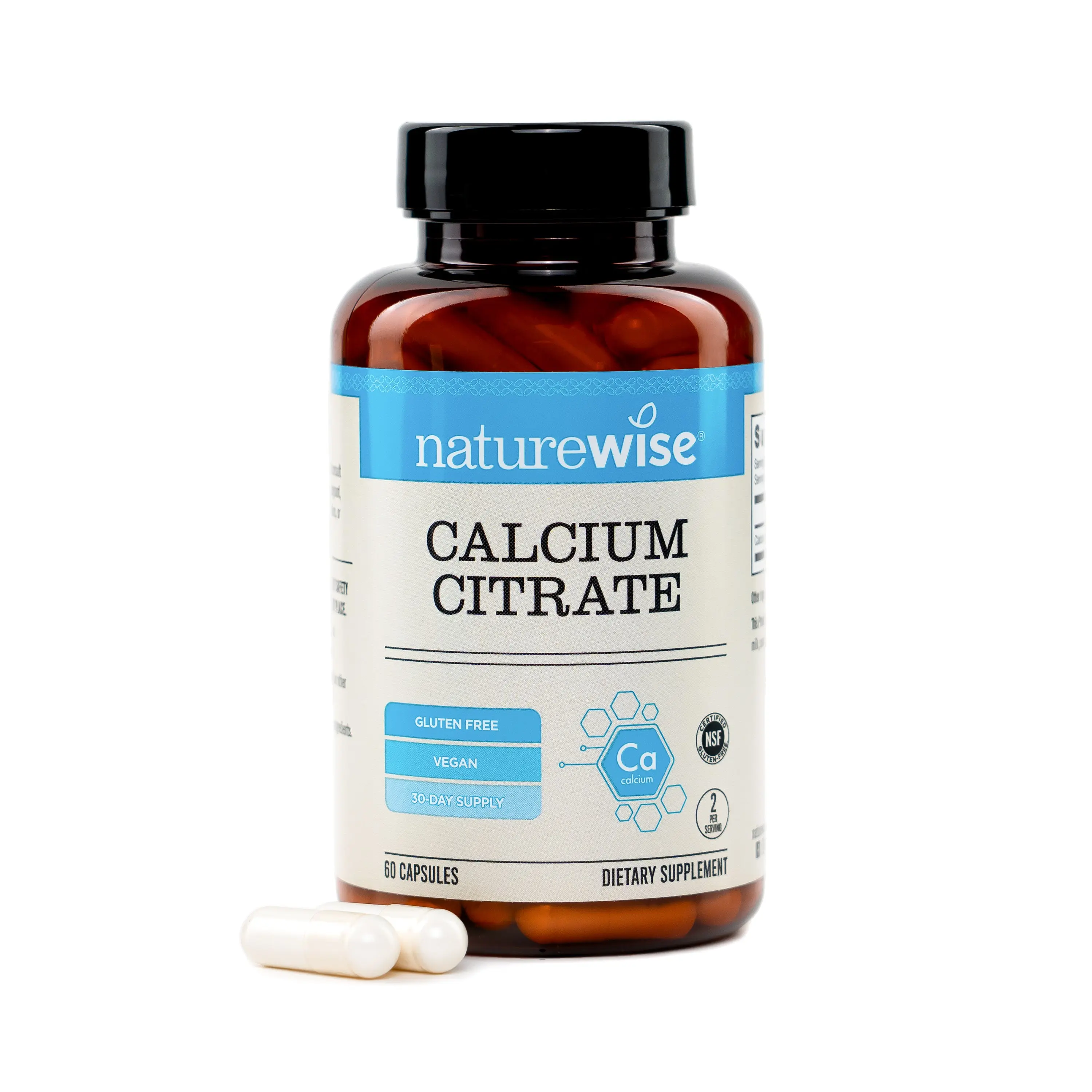 NatureWise Calcium Citrate 300mg Capsules - Supplement for Bone Health - Easy to Digest & Well-Absorb - Vegan, Non-GMO, Gluten-Free - USA Manufactured
