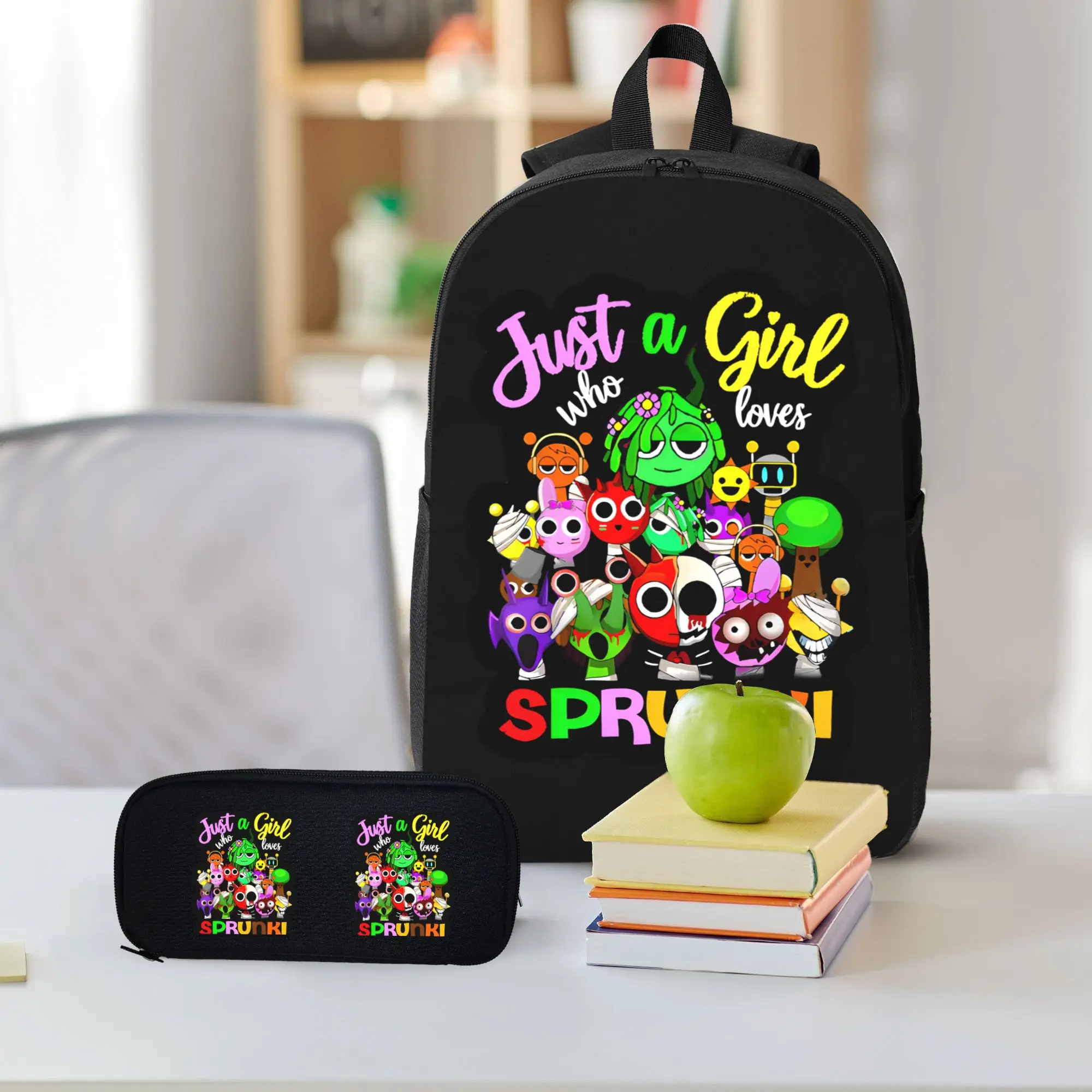 Sprunki Characters Printed Backpack Set with Laptop bag and  display picture 3