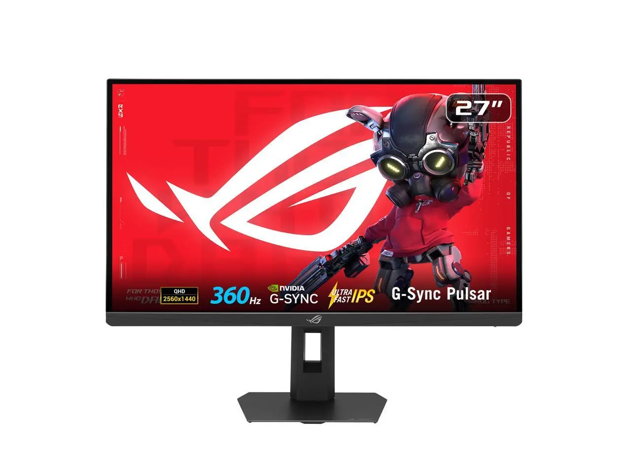 ASUS ROG STRIX 27 inch QHD 2K 1440P 360Hz DUAL MODE to 25" Full HD IPS AMD FreeSync Premium & G-Sync Pulsar Technology HDR400 with Height Adjustable, Swivel, Pivot & Tilt Stand XG27AQNGV