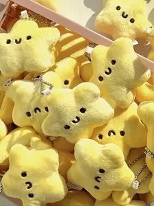 Adorable Plush Star Keychain, Cute Sweet Backpack Charm, Perfect Birthday Gift for Kids & Friends, Car Accessories, Gothic Y2K Style, Cute Soft Keychains