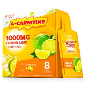 CDE L-Carnitine Liquid 1000 mg Supplement with Green Tea Extract & Taurine - Energy & Muscle Recovery Support - 10 Liquid Packs