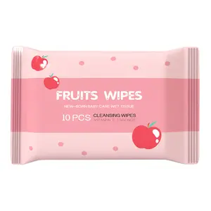 10PCS Portable Wet Wipes, Disposable Cleansing Wipes Pack for Travel, Office, School & Everyday Use