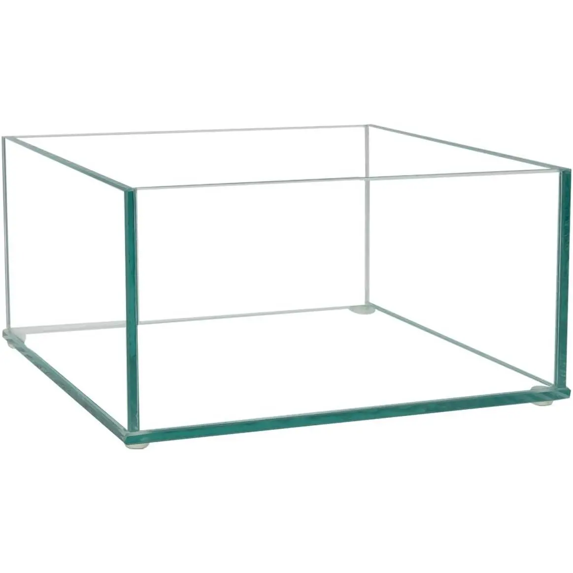 Flower Glass Vase Decorative Centerpiece for Home or Wedding Low Square Plate Glass, 8"x8"x4"(H)