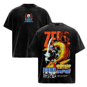 Mega Man Zero Graphic Tees, Retro Capcom Action Game Shirt, Vintage Washed Oversized Heavy Cotton T-Shirt, Zero Character Unisex Graphic Streetwear Fit, Casual Crewneck Gamer Apparel, Y2K Style