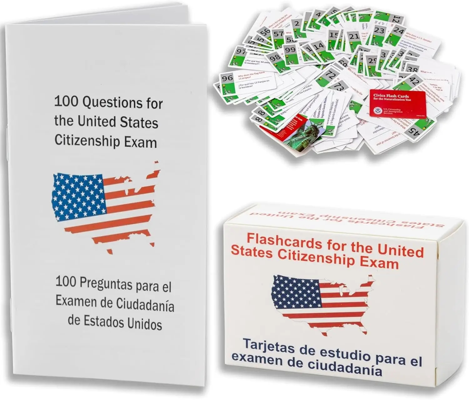 U.S. Civics Test Flash Cards English/Spanish 2025 LIVE SALE
