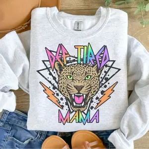 Def Tired Mama Sweatshirt - Ash Grey - Mama Sweatshirt Fit Aesthetic