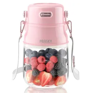 Prasky Portable Blender, Personal Blender for Shakes and Smoothies with 27oz Cup, Lid and Shoulder Strap, Type-C USB Rechargeable, Dishwasher Safe Parts, BPA-free, Prasky Juice for Gym/Travel/Kitchen #dealsforyoudays