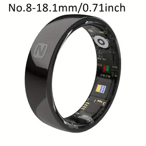 Smart Ring for Men And Women, Crystal Charging Case - Fitness And Sleep Tracker, Step Distance Calorie Monitoring, Multiple Exercise Modes, Magnetic Charging - Stylish Stainless Steel Design, IP68 Waterproof, Holiday Gift