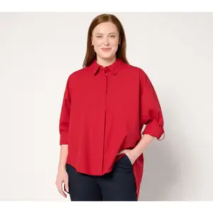 Carla Rockmore Collection Dolman Sleeve Stretch Poplin Shirt