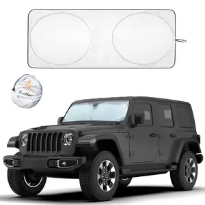 EcoNour Jeep Windshield Sun shade | Sun Visor for UV Rays & Heat Protection | Suitable for Wrangler, Compass, Gladiator & Renegade | Accessories for Jeep Wrangler | X-Small - 60x21 inches