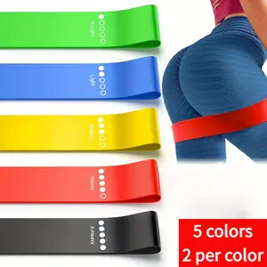 VIGEROSO TPE Fitness Resistance Bands - 2 Sets of 5pcs Durable, Adjustable Elastic Stretching Straps with Various Resistances for Hip, Leg Training, Calisthenics Tools