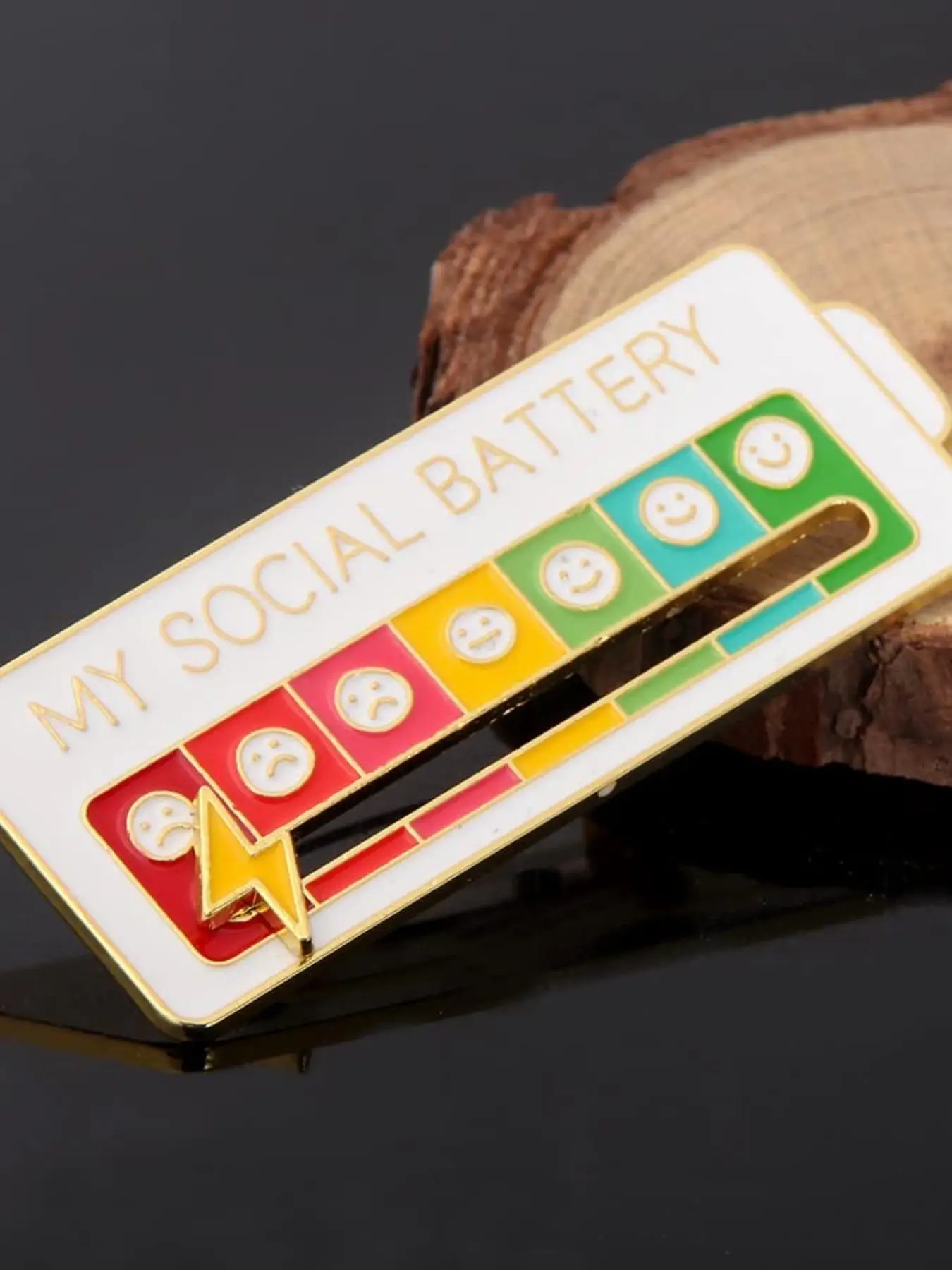 Cartoon Pattern My Social Battery Brooch, Letter Pattern Brooch, Slide Design Brooch, Emotion Management Badge, Back To School Clothe Accessories for