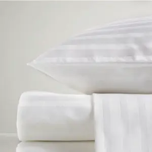 T-250 Stripe Top & Flat Sheets – Hotel-Grade Bedding for Airbnb, VRBO, Property Management, Short-Term Rentals, Commercial & Hospitality Use - Bulk 12 Pack
