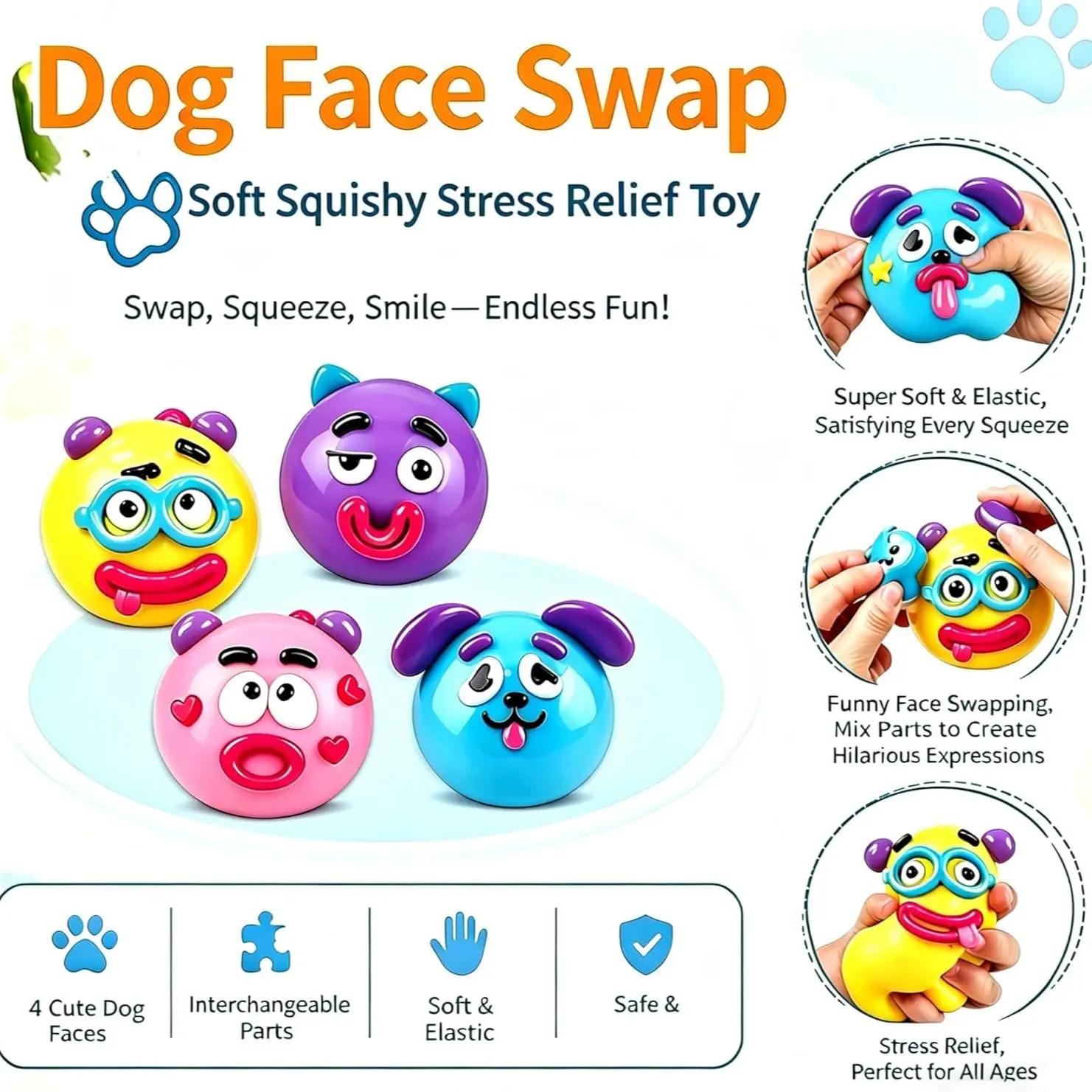 NEW Smushers Squishy - Curiosities Smushers Dog Face Swap Squishy Soft Moldable Cute Slow Rise Relaxing Sensory Fidget Relief Anxiety Stress Fun Desk Accessory for Adults NEW Smushers Squishy - Curiosities Smushers Dog Face Swap Squishy Soft Moldable Cute Slow Rise Relaxing Sensory Fidget Relief Anxiety Stress Fun Desk Accessory for Adults