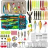 THKFISH 153-Piece Artificial Fishing Lure Kit - Organized Tackle Box with Tiny Crankbaits, Spinnerbaits, Soft Plastics, Jig Heads, Topwater Swimbaits, Bounce Off Bottom Chatterbait, Frog Lures for Freshwater Bass - Fishing Accessories for Adults, Dad Gift