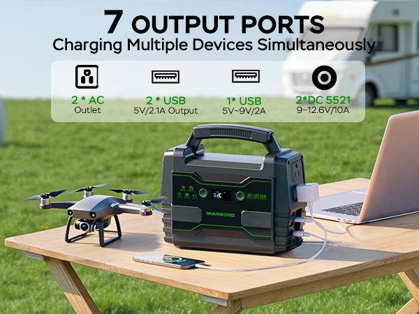 MARBERO 155Wh Solar Generator with 30W Solar Panel Portable Power Station with 2x 100W AC Outlets(150W Surge) for Home Blackout, Camping, RV Travel