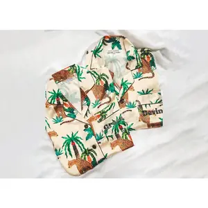 cheetah pajamas, animal print pajamas, palm tree pajamas, pattern pajamas, bride,, slumber party, monogram pajamas, animal print