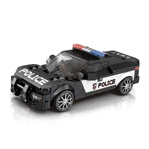 372PCS police car super racer, building block champion, racing model assembly, Model Car Kit, puzzle toys, holiday gifts, creative building block decoration ornaments, the preferred gift for friends and lovers