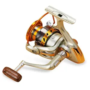 Metal Spinning Reels Hi Strength Ultra Thin Body Design Holding Wooden Arm