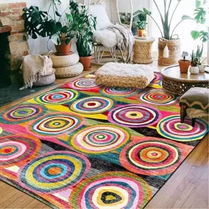 Boho Style Geometric Pattern Rug, Bohemian Area Rug, 1 Count Non-slip Floor Mat, Decorative Carpet for Home Living Room Bedroom, Home Decor