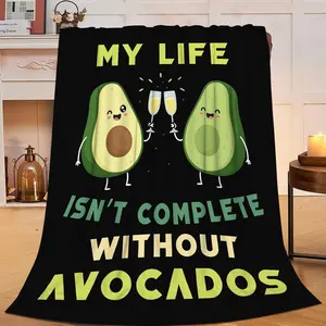 Avocados Throw Blanket, Funny Avocado Blanket, Avocado Fruits Stuff Fleece Cozy Flannel Warm Lightweight Blankets for Kids Teens Women Men Girls Boys 40"X50"